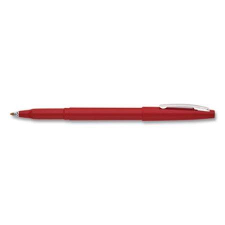 Pentel Rolling Writer Roller Ball Pen, Stick, Medium 0.8 mm, Red Ink, Red Barrel, Dozen (R100B)