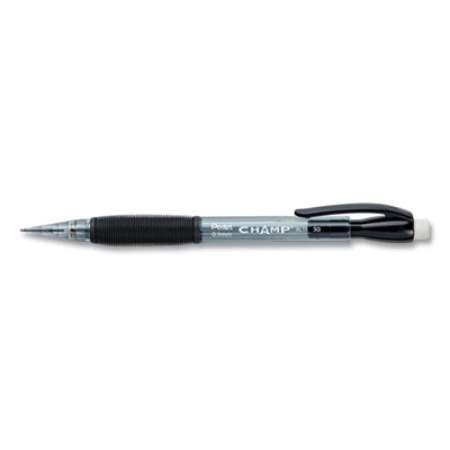 Pentel Champ Mechanical Pencil, 0.9 mm, HB (#2.5), Black Lead, Translucent Black Barrel, Dozen (AL19A)