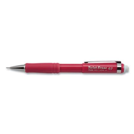 Pentel Twist-Erase III Mechanical Pencil, 0.7 mm, HB (#2.5), Black Lead, Red Barrel (QE517B)
