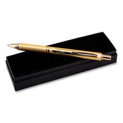Pentel EnerGel Alloy Gel Pen, Retractable, Medium 0.7 mm, Black Ink, Gold Barrel (BL407XABX)