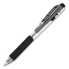 Pentel WOW! Gel Pen, Retractable, Medium 0.7 mm, Black Ink, Clear/Black Barrel, Dozen (K437A)