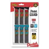 Pentel Super Hi-Polymer Lead Refill Value Pack, 0.5 mm; 0.7 mm, HB, Black, 30/Tube, 6 Tubes/Pack (C257BPHB6)