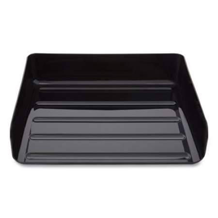 TRU RED Side-Load Stackable Plastic Document Tray, 1 Section, Legal-Size, 15.06 x 9.72 x 3.01, Black, 2/Pack (24380816)