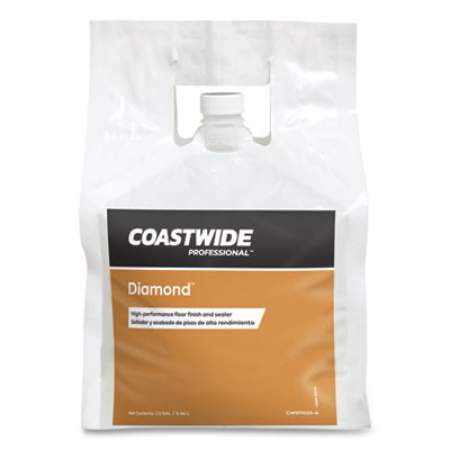Coastwide Professional Diamond High-Performance Floor Finish, Unscented, 2.5 gal Bag, 2/Carton (24381048)