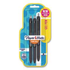 Paper Mate InkJoy Gel Pen, Retractable, Medium 0.7 mm, Black Ink, Black Barrel, 3/Pack (1958171)