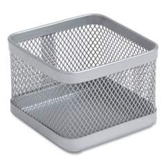 TRU RED Small Stackable Wire Mesh Accessory Holder, 3.46 x 3.46 x 2.75, Silver (24402478)