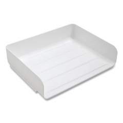 TRU RED Side-Load Stackable Plastic Document Tray, 1 Section, Letter-Size, 12.63 x 9.72 x 3.01, White, 2/Pack (24380797)