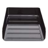 TRU RED Front-Load Stackable Plastic Document Tray, 1 Section, Letter-Size, 9.81 x 12.56 x 3.01, Black, 2/Pack (24380796)