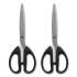 TRU RED Stainless Steel Scissors, 7" Long, 2.64" Cut Length, Assorted Straight Handles, 2/Pack (24380518)