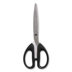 TRU RED Ambidextrous Stainless Steel Scissors, 7" Long, 3.23" Cut Length, Black Straight Symmetrical Handle (24380496)