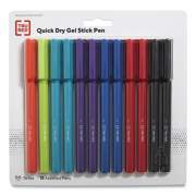 TRU RED Quick Dry Gel Pen, Stick, Fine 0.5 mm, Assorted Ink and Barrel Colors, 12/Pack (24377025)