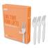 Perk Heavyweight Plastic Cutlery, Fork, White, 100/Pack (24390999)