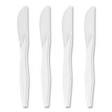 Perk Mediumweight Plastic Cutlery, Knife, White, 1,000/Pack (24390988)