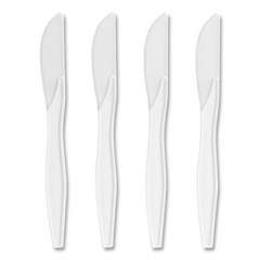 Perk Mediumweight Plastic Cutlery, Knife, White, 1,000/Pack (24390988)
