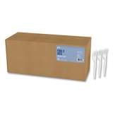 Perk Mediumweight Plastic Cutlery, Fork, White, 1,000/Pack (24390989)