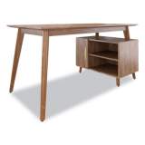 Union & Scale MidMod Storage Desk, Gold Pull, 59.7" x 29.4" x 29.5", Espresso (24398973)