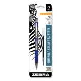 Zebra G-301 Gel Pen, Retractable, Medium 0.7 mm, Blue Ink, Stainless Steel/Blue Barrel (41321)