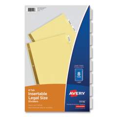 Avery Insertable Standard Tab Dividers, 8-Tab, Legal (11116)