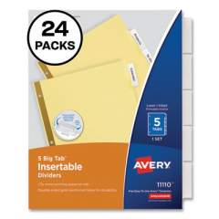 Avery Insertable Big Tab Dividers, 5-Tab, Letter, 24 Sets (11113)