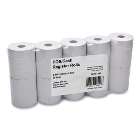Iconex Direct Thermal Printing Thermal Paper Rolls, 3.13" x 230 ft, White, 10/Pack (90781356)