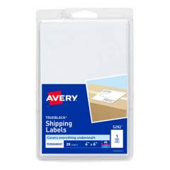 Avery 4 x 6 Shipping Labels with TrueBlock Technology, Inkjet/Laser Printers, 4 x 6, White, 20/Pack (5292)