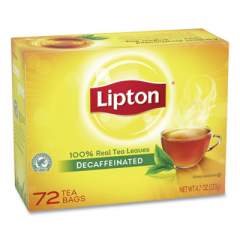 Lipton Tea Bags, Decaffeinated, 72/Box (290)