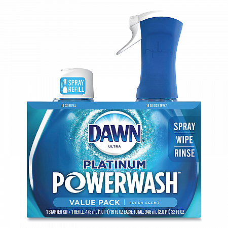 Platinum Powerwash Dish Spray, Fresh Scent, 16 oz Spray Bottle, 2/Pack (31836PK)
