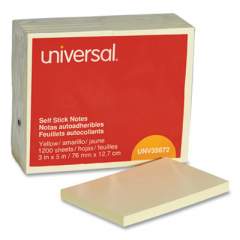 Universal Self-Stick Note Pads, 3 x 5, Yellow, 100-Sheet, 12/Pack (35672)