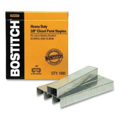 Bostitch Heavy-Duty Premium Staples, 0.38" Leg, 0.5" Crown, Carbon Steel, 1,000/Box (104604)