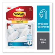 Command Medium Bath Hooks Value Pack, Plastic, White, 3 lb Capacity, 6 Hooks and 6 Strips (BATH186ES)