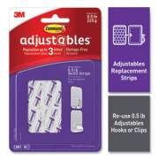 Command Adjustables Repositionable Mini Refill Strips, Holds up to 0.5 lb, 1.03 x 1.32, White, 18 Strips (1782018ES)