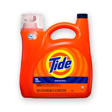 Tide HE Laundry Detergent, Original Scent, 96 Loads, 138 oz Pump Bottle, 4/Carton (40365)