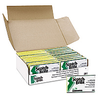 Medium-Duty Scrubbing Sponge 74, 3.6 x 6.1, 0.7" Thick, Yellow/Green, 20/Carton (74)