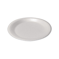 Foam Dinnerware, Plate, 9" dia, Poly Bag, White, 125/Sleeve, 4 Sleeves/Pack (12040)