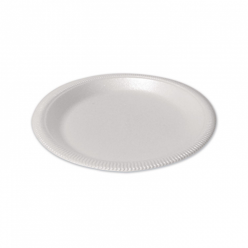 Foam Dinnerware, Plate, 9" dia, Poly Bag, White, 125/Sleeve, 4 Sleeves/Pack (12040)