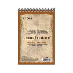 TOPS Second Nature Recycled Notepads, Gregg Rule, Brown Cover, 70 White 6 x 9 Sheets (74690)