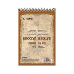 TOPS Second Nature Recycled Notepads, Gregg Rule, Brown Cover, 80 White 6 x 9 Sheets (74688)
