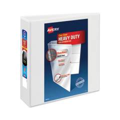 Avery Heavy-Duty View Binder with DuraHinge and Locking One Touch EZD Rings, 3 Rings, 3" Capacity, 11 x 8.5, White (79193)