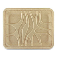 PFAS Fiber Trays, 9.1 x 7.1 x 0.7, Natural, Paper, 500/Carton (TRSC4S)