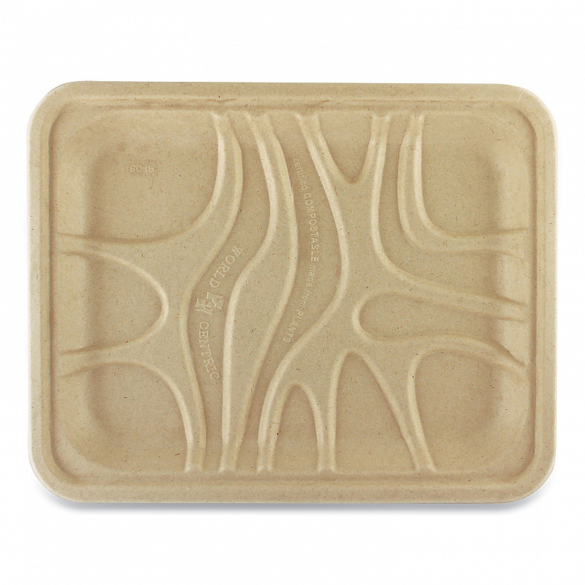 PFAS Fiber Trays, 9.1 x 7.1 x 0.7, Natural, Paper, 500/Carton (TRSC4S)