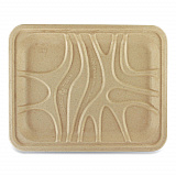 Laminated Fiber Meat and Produce Trays, PLA Lined, PFAS Free, 9.1 x 7.1 x 0.7, Natural, Paper, 500/Carton (TRSC4SLLF)