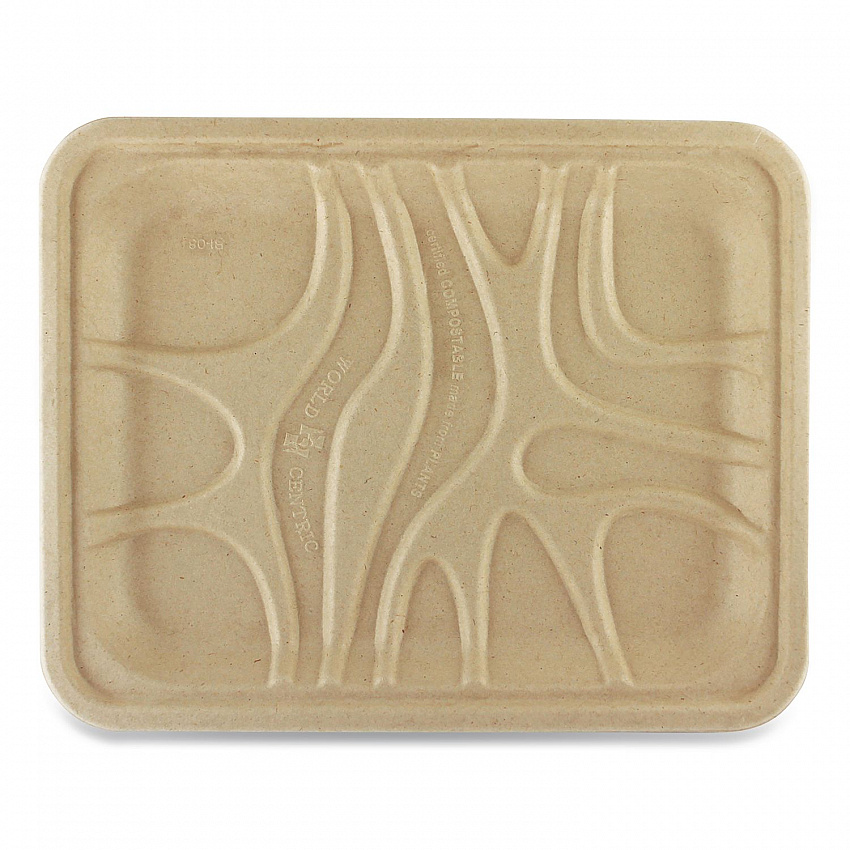 Laminated Fiber Meat and Produce Trays, PLA Lined, PFAS Free, 9.1 x 7.1 x 0.7, Natural, Paper, 500/Carton (TRSC4SLLF)