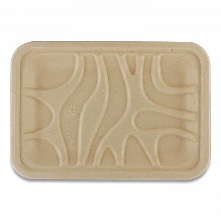 Laminated Fiber Meat and Produce Trays, PLA Lined, PFAS Free, 8.2 x 5.7 x 0.7, Natural, Paper, 500/Carton (TRSC2SLLF)
