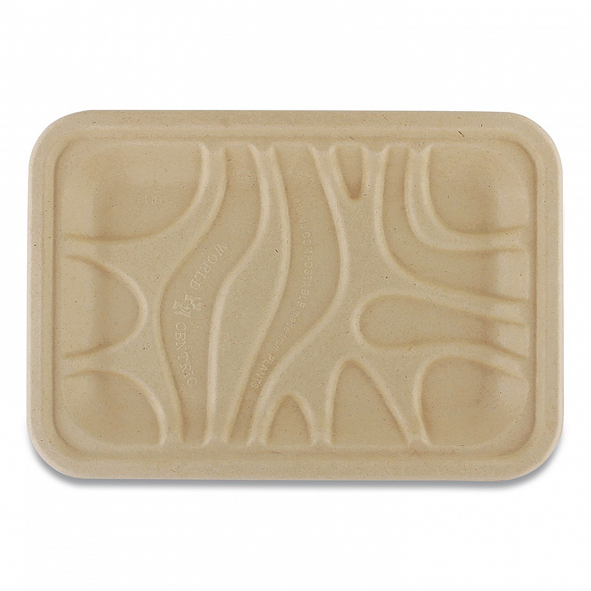 Laminated Fiber Meat and Produce Trays, PLA Lined, PFAS Free, 8.2 x 5.7 x 0.7, Natural, Paper, 500/Carton (TRSC2SLLF)