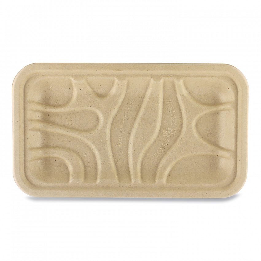 PFAS Fiber Trays, 8.3 x 4.9 x 0.7, Natural, Paper, 500/Carton (TRSC17S)