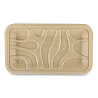Laminated Fiber Meat and Product Trays, PLA Lined, PFAS Free, 8.3 x 4.9 x 0.7, Natural, Paper, 500/Carton (TRSC17SLLF)