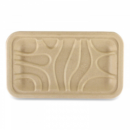 Laminated Fiber Meat and Product Trays, PLA Lined, PFAS Free, 8.3 x 4.9 x 0.7, Natural, Paper, 500/Carton (TRSC17SLLF)