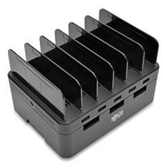 Tripp Lite Desktop Charging Station with Cable Storage, 5 Devices, 6.6w x 4.9d x 0.79h, Black (U280005ST)