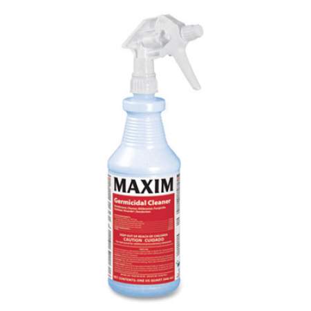 Maxim Germicidal Cleaner, Lemon Scent, 32 oz Bottle, 12 Bottles and 1 Trigger Sprayer/Carton (04100012)