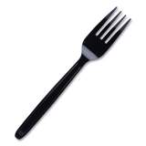 WNA Cutlery for Cutlerease Dispensing System, Fork, 6", Black, 960/Box (CEASEFK960BL)